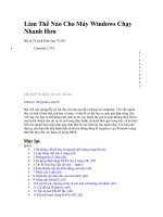 Làm Thế Nào Cho Máy Windows Chạy Nhanh Hơn