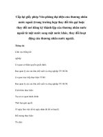 Cấp lại giấy phép Văn phòng đại diện của thương nhân nước ngoài (trong trường hợp thay đổi tên gọi hoặc thay đổi nơi đăng ký thành lập của thương nhân nước ngoài từ một nước sang một nước khác, thay đổi hoạt động của thương nhân nước ngoài). pdf