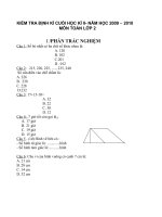 thi cuối năm học lớp 2