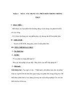 Giáo án Công nghệ lớp 7 - TÁC DỤNG CỦA PHÂN BÓN TRONG TRỒNG TRỌT pps