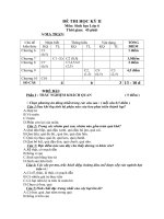 Đề kiểm tra sinh 6 học kì II