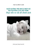 báo cáo khoa học nuôi dưỡng trẻ nhỏ ở một số địa phương của việt nam -thực tiễn và vấn đề chính sách