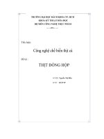 đề tài Công nghệ chế biến thịt cá - thịt đóng hộp