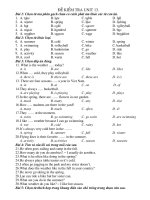 ĐỀ LUYỆN TẬP UNIT 13 - LỚP 6