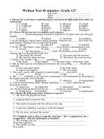 Đề kiểm tra 1 tiết Anh- 12 ( sồ́--kì II)