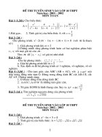 De thi vao THPT Tinh Thanh Hoa cac nam