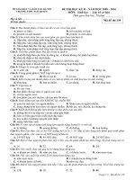 Đề thi học kỳ II môn Sinh học 10 (đã trộn 4 đề)