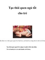 Tạo thói quen ngủ tốt cho trẻ ppt