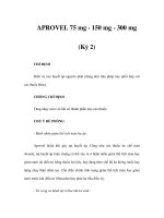 APROVEL 75 mg - 150 mg - 300 mg (Kỳ 2) potx