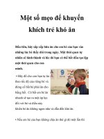 Một số mẹo để khuyến khích trẻ khó ăn pdf