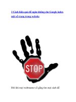 3 cách hiệu quả để ngăn không cho google index một số trang trong website