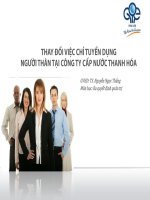 tiểu luận thay đổi chỉ tiêu tuyển dụng người thân tại công ty cấp nước thanh hóa