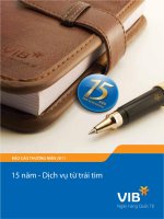 báo cáo thường niên 2011 ngân hàng quốc tế vib 15 năm dịch vụ từ trái tim
