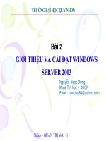 bài 2 giới thiệu và cài đặt windows server 2003