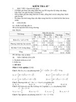 KIỂM TRA CHƯƠNG IV( Ma trận)