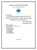 Tiểu luận Nghiên cứu thị trường: Tìm hiểu tổng quan thị trường sữa chua tại TP.HCM. Bên cạnh đó tìm hiểu thái độ, hành vi và những đánh giá của người tiêu dùng đối với các nhãn hiệu sữa chua