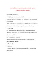 Địa lý lớp 9 - CÁC NHÂN TỐ ẢNH HƯỞNG ĐẾN SỰ PHÁT TRIỂN VÀ PHÂN BỐ CÔNG NGHIỆP potx