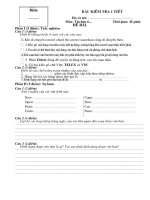 Đề kiểm tra 1 tiết giữa kỳ 1