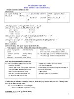 ON TAP TENSES , PREP , VERB FORM  CO BAN LOP 8,9