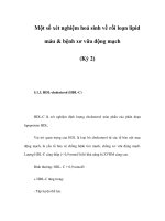 Một số xét nghiệm hoá sinh về rối loạn lipid máu & bệnh xơ vữa động mạch (Kỳ 2) pdf