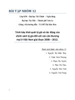 bài tập nhóm tài chính tiền tệ trình bày khái quát tỷ giá và tác động của chính sách tỷ giá đối với cán cân thương mại ở việt nam giai đoạn 2008 – 2012