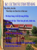 các thao tác trên bảng tính