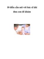 10 điều cần nói với bác sĩ khi đưa con đi khám pdf