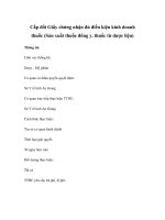 Cấp đổi Giấy chứng nhận đủ điều kiện kinh doanh thuốc (Sản xuất thuốc đông y, thuốc từ dược liệu) potx