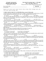 Đề thi thử đại học trường THPT Bỉm Sơn
