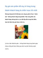 Hạ giá sản phẩm để duy trì lòng trung thành khách hàng potx