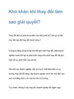 Khó khăn khi thay đổi làm sao giải quyết? potx