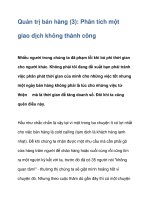 Quản trị bán hàng (3): Phân tích một giao dịch không thành công pdf