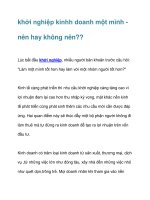 khởi nghiệp kinhh doanh một mình nên hay không nên? pptx