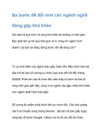 Ba bước để đổi mới các ngành nghề đang gặp khó khăn ppt