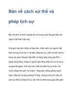 Bàn về cách xử thế và phép lịch sự potx