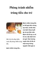 Phòng tránh nhiễm trùng tiểu cho trẻ doc