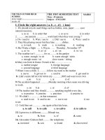 dề thi tiếng anh 8 HKI