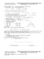 Đề khảo sát chất lượng giữa kì 2 - Toán 8