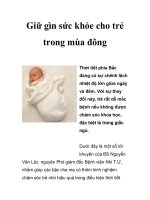 Giữ gìn sức khỏe cho trẻ trong mùa đông pps