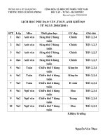 thời khóa biểu học phụ đạo tháng 3,4 năm 2010