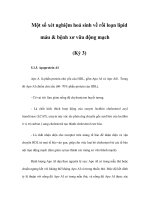 Một số xét nghiệm hoá sinh về rối loạn lipid máu & bệnh xơ vữa động mạch (Kỳ 3) pptx