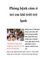 Phòng bệnh cúm ở trẻ em khi trời trở lạnh potx