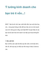 Ý tưởng kinh doanh cho bạn trẻ ít vốn...! pptx