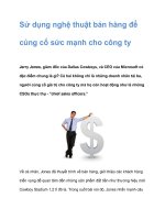 Sử dụng nghệ thuật bán hàng để củng cố sức mạnh cho công ty pdf