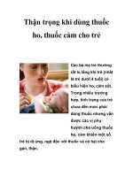 Thận trọng khi dùng thuốc ho, thuốc cảm cho trẻ pdf