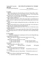 Đề cương sinh học 8 có phần trắc nghiệm và tự luận