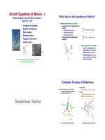 Aircraft Flight Dynamics Robert F. Stengel Lecture8 Aircraft Equations of Motion  1