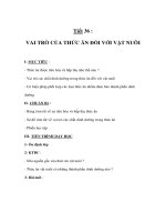 Giáo án công nghệ lớp 7 - VAI TRÒ CỦA THỨC ĂN ĐỐI VỚI VẬT NUÔI pot