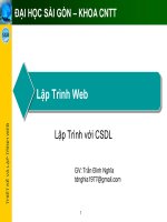 lập trình web  lập trình với csdl - gv  trần đình nghĩa