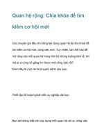 Quan hệ rộng: Chìa khóa để tìm kiếm cơ hội mới ppt